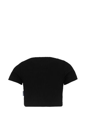 T-Shirt nero per bambina con logo PALM ANGELS KIDS | PGAA017S26JER001110